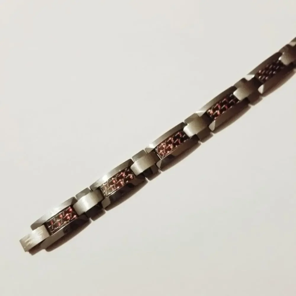 NEW Tungsten‎ carbide bracelet with red inlay